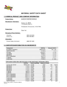 MATERIAL SAFETY DATA SHEET 1. CHEMICAL PRODUCT AND COMPANY INFORMATION Product Name: ULSD #2 15 MOTOR VEHICLE