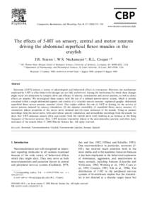 Comparative Biochemistry and Physiology Part B – 550 www.elsevier.com/locate/cbpb The effects of 5-HT on sensory, central and motor neurons driving the abdominal superficial flexor muscles in the crayfis