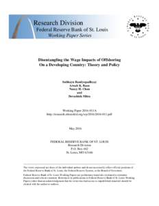 Disentangling the Wage Impacts of Offshoring On a Developing Country: Theory and Policy