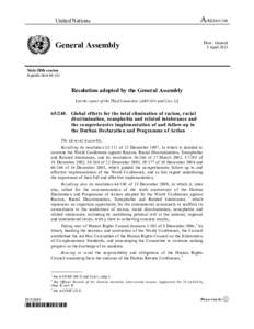 United Nations  A/RESDistr.: General 5 April 2011