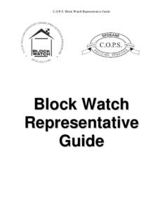 C.O.P.S. Block Watch Representative Guide  Block Watch Representative Guide