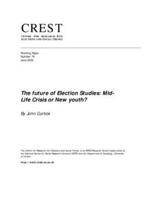 CREST  CENTRE FOR RESEARCH INTO ELECTIONS AND SOCIAL TRENDS  Working Paper