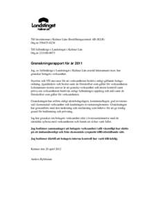 Microsoft Word - Granskningsrapport KLB 2011.doc