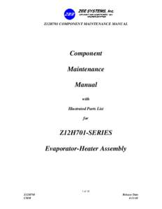Z12H701 COMPONENT MAINTENANCE MANUAL  Component Maintenance Manual with