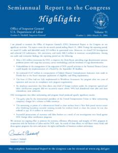 Highlights of the OIG Semiannual Report to the Congress
