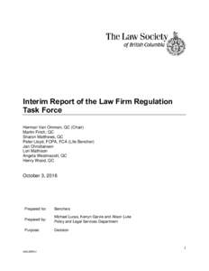 Interim Report of the Law Firm Regulation Task Force