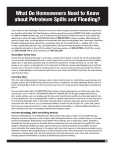 What Do Homeowners Need to Know about Petroleum Spills and Flooding?