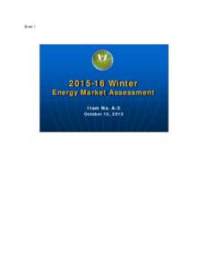 WinterEnergy Market Assessment