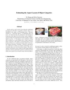 Estimating the Aspect Layout of Object Categories Yu Xiang and Silvio Savarese Department of Computer Science and Electrical Engineering University of Michigan at Ann Arbor, Ann Arbor, MI 48109, USA {yuxiang, silvio}@eec