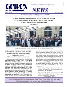 Global Energy and Water Cycle Experiment  NEWS Vol. 11, No. 4