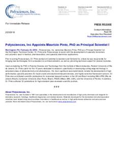 Microsoft Word - Pinto-press-release.doc