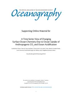 Oceanography THE OFFICIAL MAGAZINE OF THE OCEANOGRAPHY SOCIETY Supporting Online Material for A Time-Series View of Changing Surface Ocean Chemistry Due to Ocean Uptake of