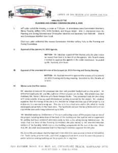 OFFICE OF THE MAYOR AND TOWN COUNCIL MINUTES OF THE PLANNINGAND ZONING COMMISSIONAPRIL8, 2015 I.  Jeff LaBar called the meeting to order at 7:10 p.m. In attendance were Commission Members;