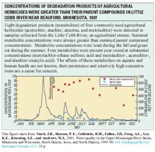 CONCENTRATIONS OF DEGRADATION PRODUCTS OF AGRICULTURAL HERBICIDES WERE GREATER THAN THEIR PARENT COMPOUNDS IN LITTLE COBB RIVER NEAR BEAUFORD, MINNESOTA, 1997 Herbicide metabolites Herbicides