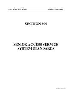 AREA AGENCY ON AGING  SERVICE PROVIDERS SECTION 900