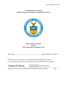 Version Number: U.S. Department of Commerce National Oceanic and Atmospheric Administration (NOAA)  Privacy Impact Assessment