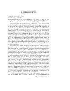 BOOK REVIEWS BULLETIN (New Series) OF THE AMERICAN MATHEMATICAL SOCIETY