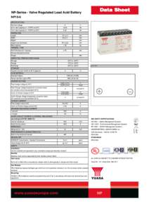 NP-Series - Valve Regulated Lead Acid Battery NP10-6 SPECIFICATIONS Nominal voltage  6