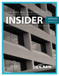 CGS DME MAC Jurisdiction C  Table of Contents INSIDER