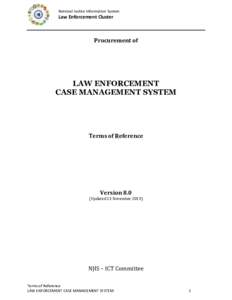 National Justice Information System  Law Enforcement Cluster Procurement of