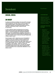 Jaankari  Case Study 1 BIHAR, INDIA