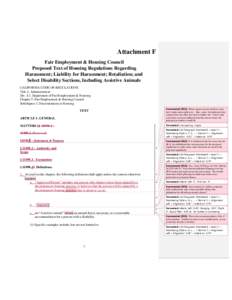 Microsoft Word - Att F - Proposed Text of Housing Regs Re Harassment  and Select Disability Sections Word Version2 DLS Edits 06