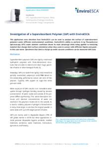 Application Note #KeyWords XPS, Superabsorbent Polymers, Water, Solid-liquid and Solid-gas Interfaces, Environmental Charge Compensation