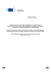 Draft 2015 Joint Report of the Council and the Commission on the implementation of the Strategic framework for European cooperation in education and training (ET2020)