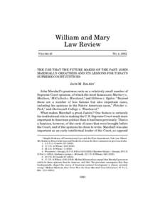 William and Mary Law Review VOLUME 43 NO. 4, 2002