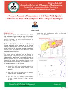 Prospect Analysis of Penumadam in KG Basin With Special Reference To Well Site Geophysical And Geological Techniques. P.Sankar Rao Geophysicist Cyient Limited