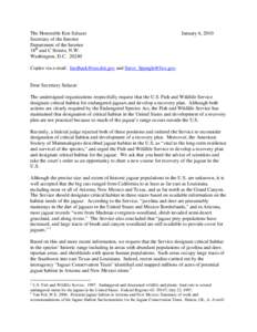 Microsoft Word - jaguar recovery critical habitat letter Jan 2010.doc