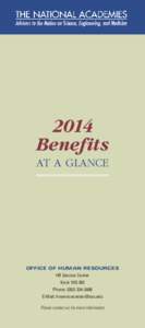 2014 Benefits at a Glance OFfice of Human Resources HR Service Center