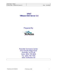 ESX Server 3.5 VPAT: VMware, Inc.