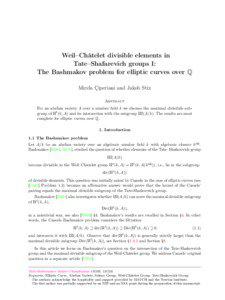Weil–Châtelet divisible elements in Tate–Shafarevich groups I: The Bashmakov problem for elliptic curves over Q