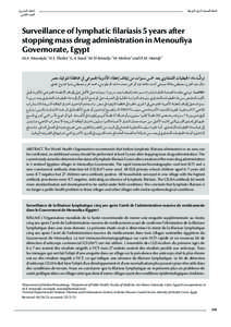 Surveillance of lymphatic filariasis (1)