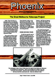 Phoenix Astronomical Society of Victoria Inc. (A.I.N. A0002118S) Issue 1 – June 2009