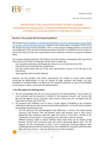 Ref:EBF_012309 Brussels, 9 January 2015 EBF RESPONSE TO EBA CONSULTATION PAPER ON DRAFT GUIDELINES ON NATIONAL PROVISIONAL LISTS OF THE MOST REPRESENTATIVE SERVICES LINKED TO A PAYMENT ACCOUNT AND SUBJECT TO A FEE (EBA/C