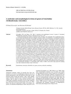A molecular and morphological revision of genera of Asterinidae