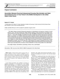 American Journal of Epidemiology ª The AuthorPublished by Oxford University Press on behalf of the Johns Hopkins Bloomberg School of Public Health. All rights reserved. For permissions, please e-mail: journals.pe