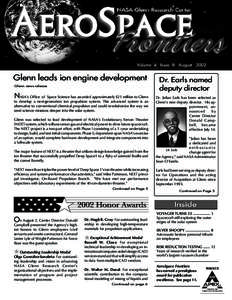 AUGUST[removed]Volume 4 Glenn leads ion engine development Glenn news release