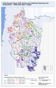 Draft Revised Figure 340B: Salmon and Steelhead Spawning Use Designations, Willamette Basin, Oregon