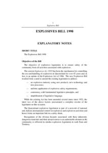 1 Explosives Bill EXPLOSIVES BILLEXPLANATORY NOTES