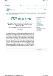 Peace Research Institute Oslo / First Sino-Japanese War / Political science / Peace and conflict studies / Journal of Peace Research