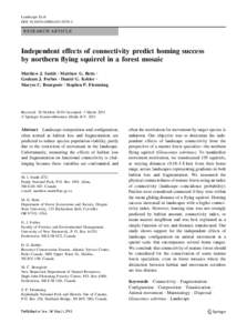 Landscape Ecol DOIs10980RESEARCH ARTICLE  Independent effects of connectivity predict homing success