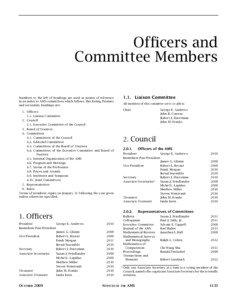 Ofﬁcers and Committee Members Numbers to the left of headings are used as points of reference