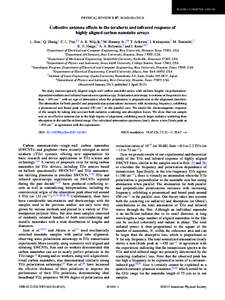 RAPID COMMUNICATIONS  PHYSICAL REVIEW B 87, [removed]R[removed]Collective antenna effects in the terahertz and infrared response of highly aligned carbon nanotube arrays