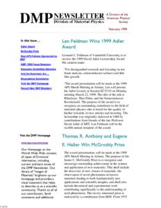DMP Newsletter February 1999
