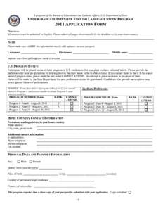 APPLICATION FOR THE 2011 UIELSP