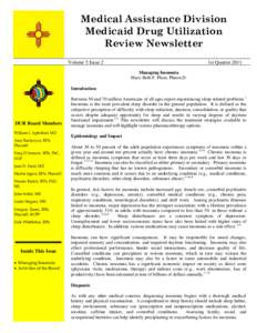 Medical Assistance Division Medicaid Drug Utilization Review Newsletter Volume 5 Issue 2  1st Quarter 2011