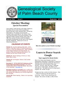 Genealogical Society of Palm Beach County Volume XXXI Issue 8